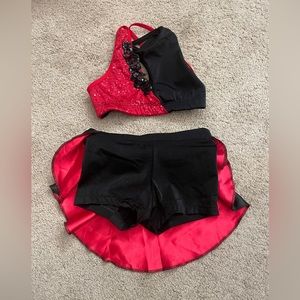 Black and red dance costume